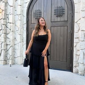 Black Long  formal Lady Corset Dress - Show Me Your Mumu